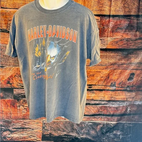 Harley-Davidson Charcoal Tee with Eagle Graphic - Picture 2 of 13